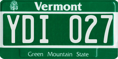 VT license plate YDI027