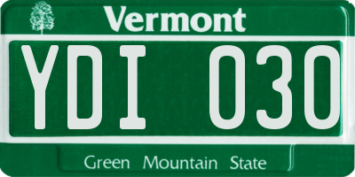 VT license plate YDI030