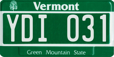 VT license plate YDI031