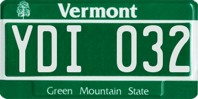 VT license plate YDI032