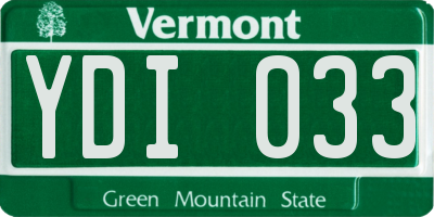 VT license plate YDI033