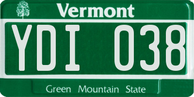 VT license plate YDI038