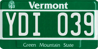 VT license plate YDI039