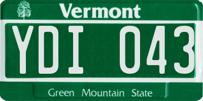 VT license plate YDI043