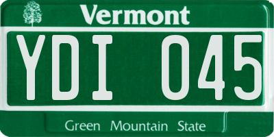 VT license plate YDI045
