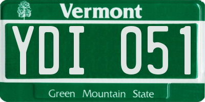 VT license plate YDI051