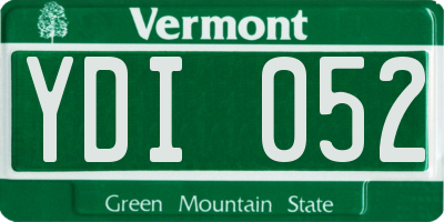 VT license plate YDI052