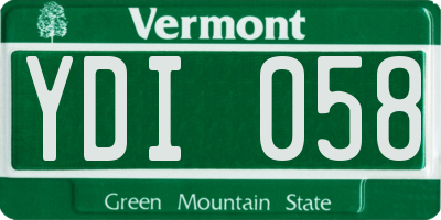VT license plate YDI058