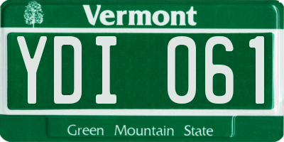 VT license plate YDI061