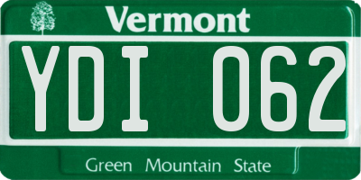 VT license plate YDI062