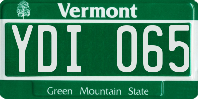 VT license plate YDI065