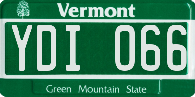 VT license plate YDI066