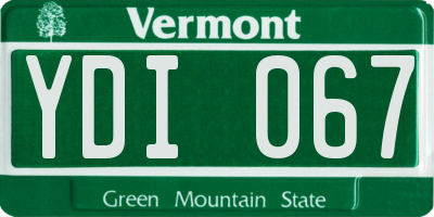 VT license plate YDI067