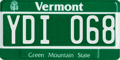 VT license plate YDI068