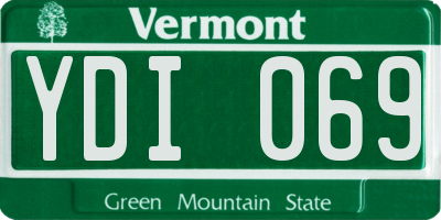 VT license plate YDI069