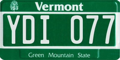 VT license plate YDI077