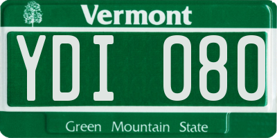 VT license plate YDI080