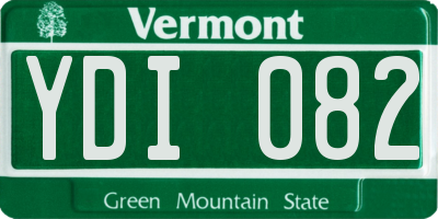 VT license plate YDI082