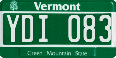VT license plate YDI083