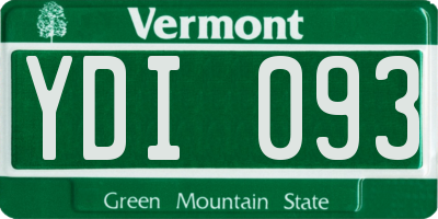 VT license plate YDI093
