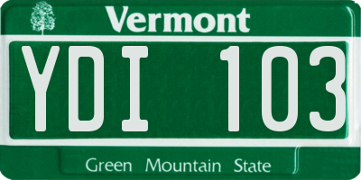 VT license plate YDI103