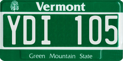 VT license plate YDI105