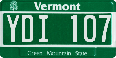 VT license plate YDI107