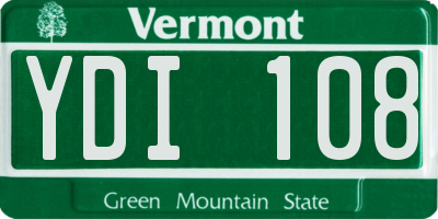 VT license plate YDI108