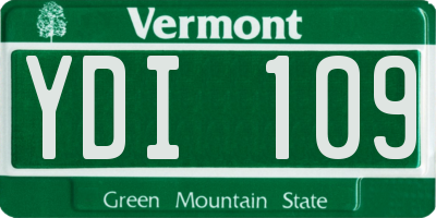 VT license plate YDI109