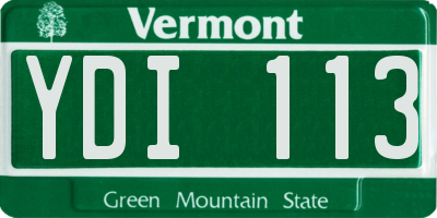 VT license plate YDI113