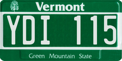VT license plate YDI115
