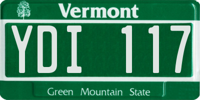 VT license plate YDI117