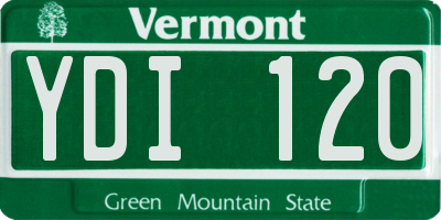 VT license plate YDI120