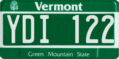 VT license plate YDI122