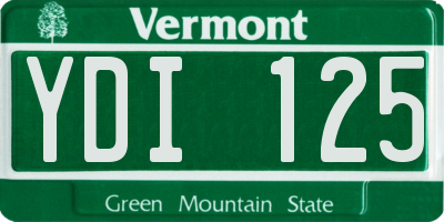 VT license plate YDI125