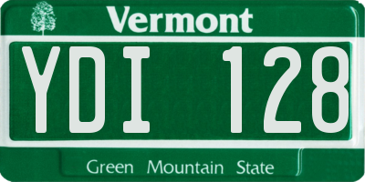 VT license plate YDI128