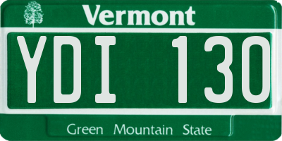 VT license plate YDI130