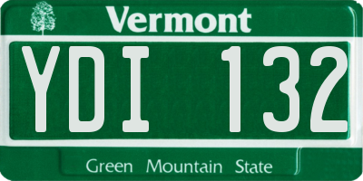 VT license plate YDI132