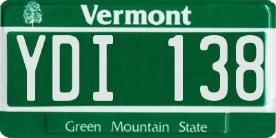 VT license plate YDI138