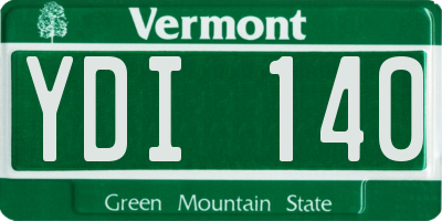 VT license plate YDI140