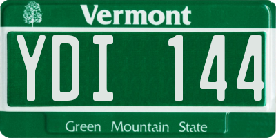 VT license plate YDI144