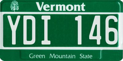 VT license plate YDI146