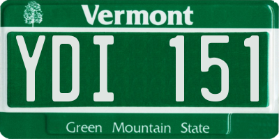 VT license plate YDI151