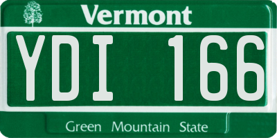 VT license plate YDI166