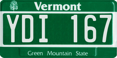 VT license plate YDI167