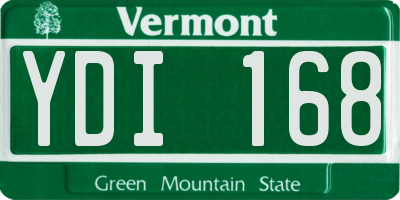 VT license plate YDI168