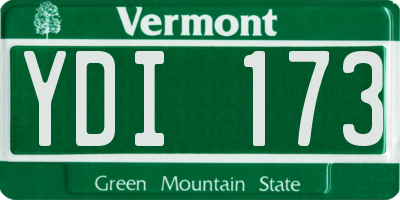 VT license plate YDI173