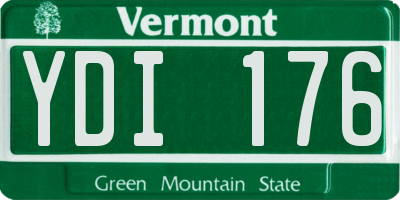VT license plate YDI176
