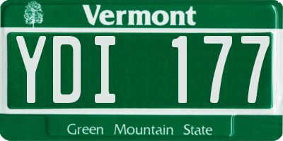 VT license plate YDI177