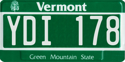 VT license plate YDI178